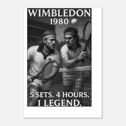 Tennis Poster Wimbledon 1980 – Iconic Epic Match Wall Art Print for Home or Office