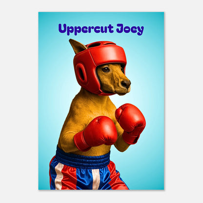 Uppercut Joey lustiges Boxer Hund Poster – humorvolle Tierkunst für Wohnzimmer, Fitnessraum oder Büro