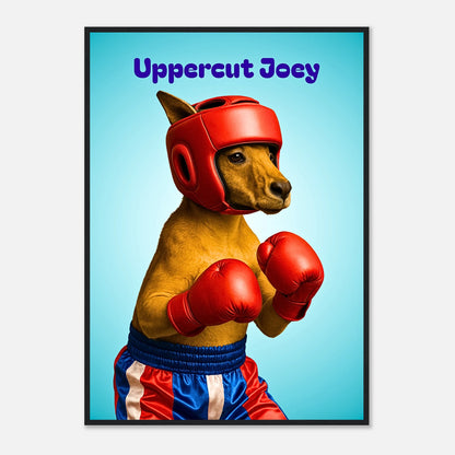 Uppercut Joey Poster mit schwarzem Rahmen – starkes und humorvolles Wandbild fürs Gym, Wohnzimmer oder Büro.
