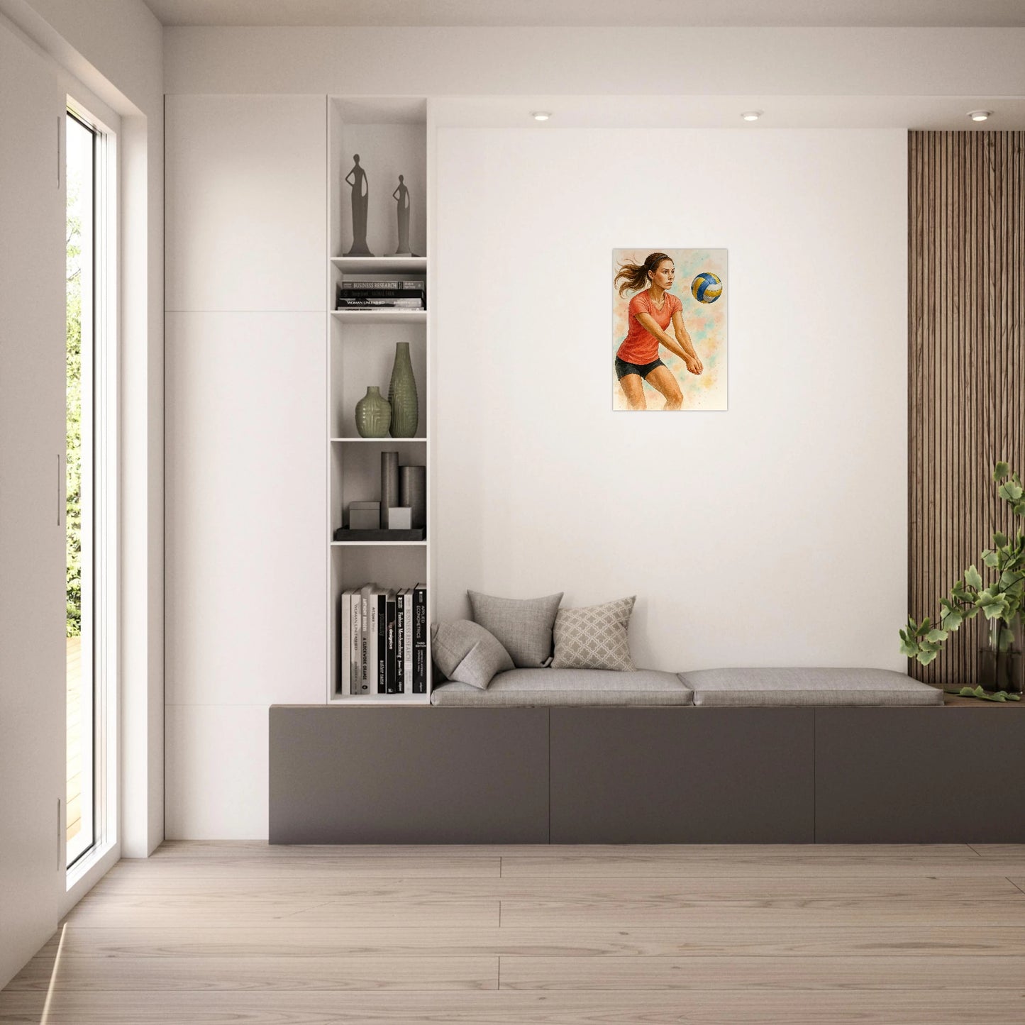Volleyball Poster Power & Grace – Sports Wall Art Print for Living Room Decoration