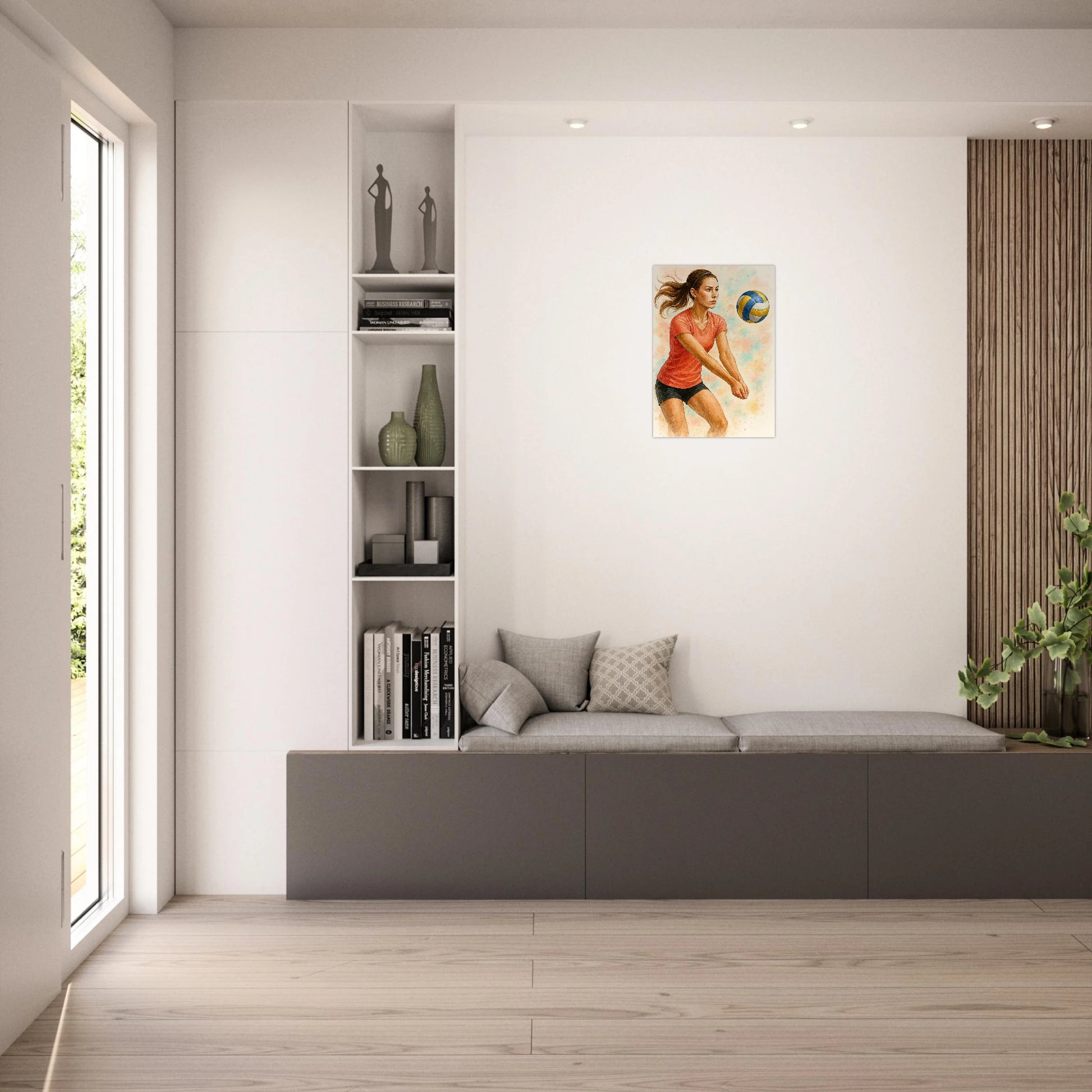 Volleyball Poster Power & Grace – Sports Wall Art Print for Living Room Decoration