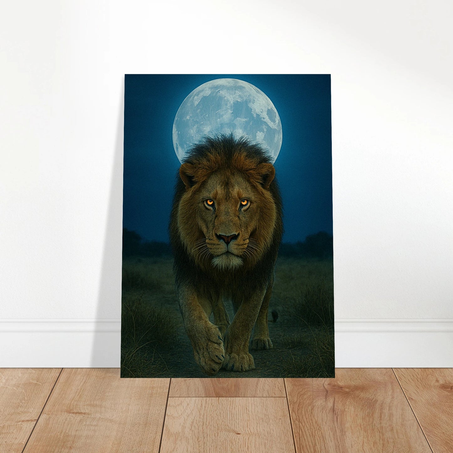 Wild Nights Löwen Poster als stilvolle Wanddekoration im modernen Wohnzimmer