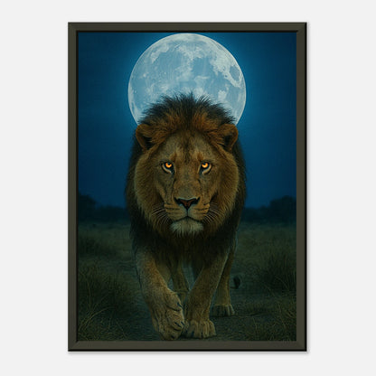 Detailaufnahme des Wild Nights – The Lion Posters – ausdrucksstarker Löwe mit intensivem Blick, hochwertige Druckqualität.