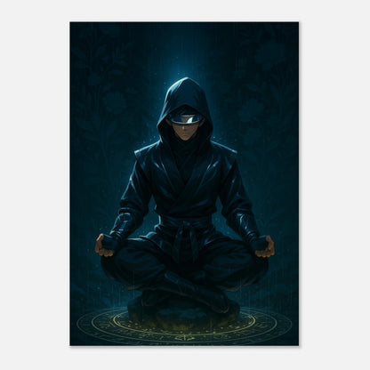 Anime Wall Art Poster – ZENRAI Code of Stillness, dunkles japanisches Motiv mit meditativem Charakter